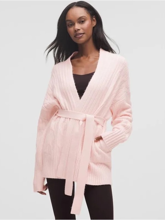 lululemon athletica Sweaters - Women’s Lululemon Soft Pink Belted Cardigan